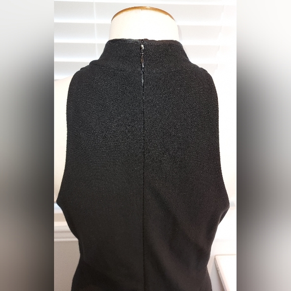 Josie Natori Black Sheath Sleeveless Crepe Cheongsam Dress NWT - Picture 5 of 7